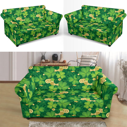 Shamrock Print Design LKS301 Loveseat Couch Slipcover