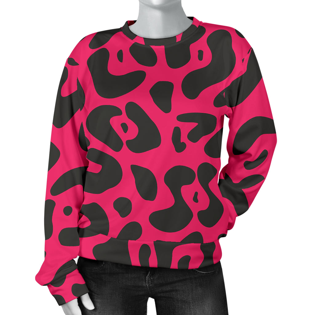 Cheetah Pink Print Pattern Women Long Sleeve Sweatshirt