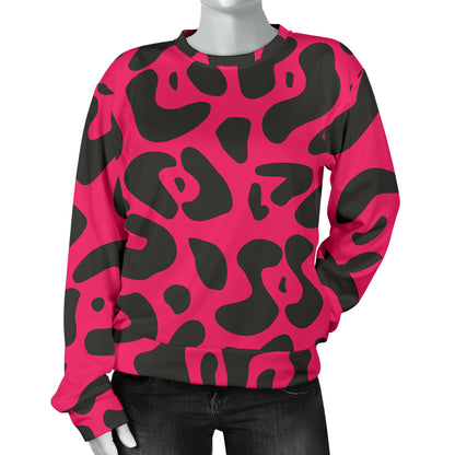 Cheetah Pink Print Pattern Women Long Sleeve Sweatshirt