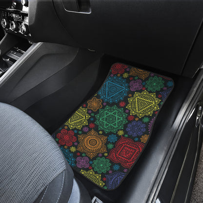 Chakra Mandala Print Pattern Car Floor Mats Front Back
