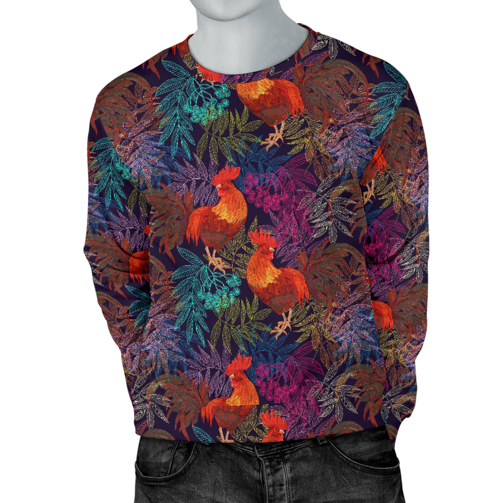 Rooster Print Style Men Long Sleeve Sweatshirt