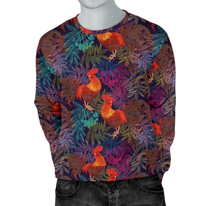 Rooster Print Style Men Long Sleeve Sweatshirt