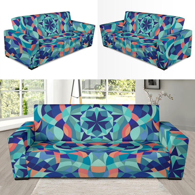 Kaleidoscope Pattern Print Design 03 Sofa Slipcover