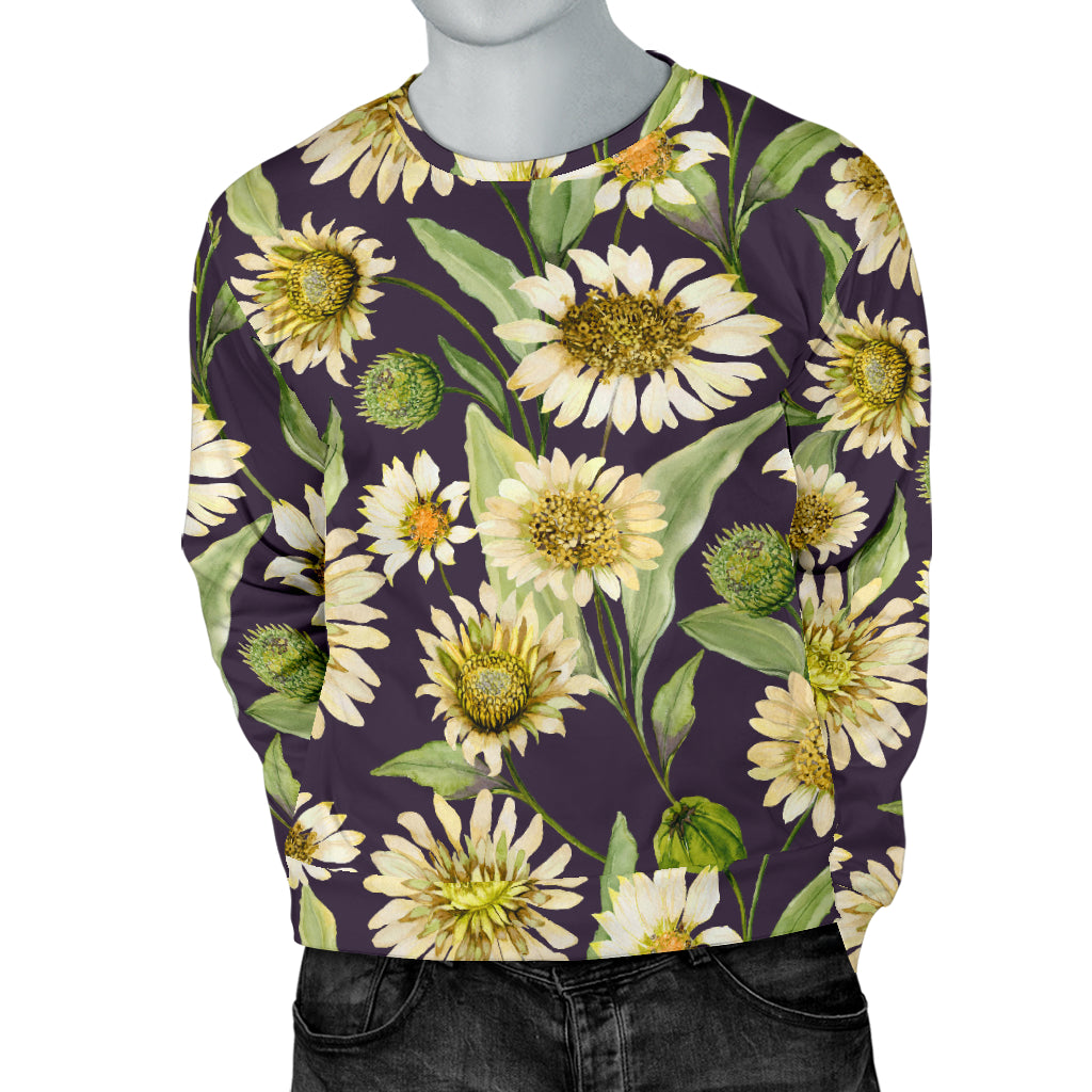 Daisy Vintage Print Pattern Men Long Sleeve Sweatshirt