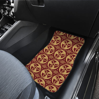 Yin Yang Style Pattern Design Print Car Floor Mats Front Back