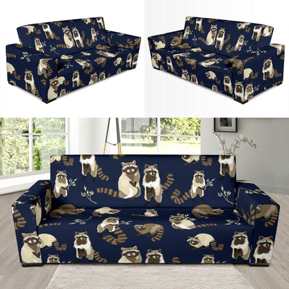 Raccoon Pattern Print Design A06 Sofa Slipcover