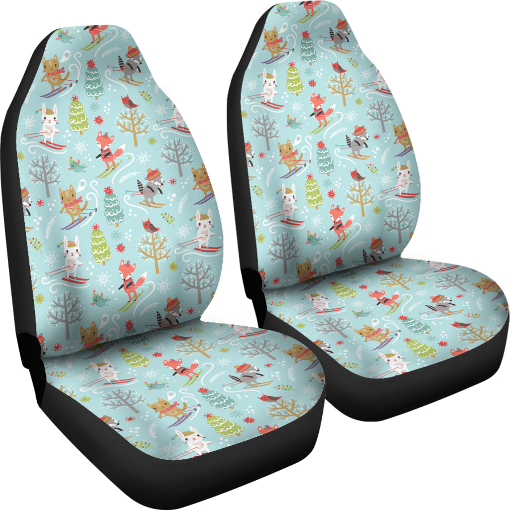 Ski Fox Cute Print Design LKS303 Car Seat Covers
