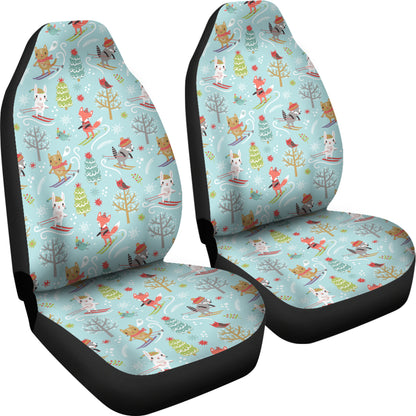 Ski Fox Cute Print Design LKS303 Car Seat Covers