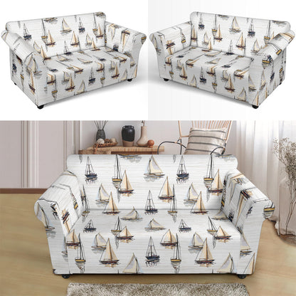 Sailboat Paint Pattern Print Design LKS307 Loveseat Couch Slipcover