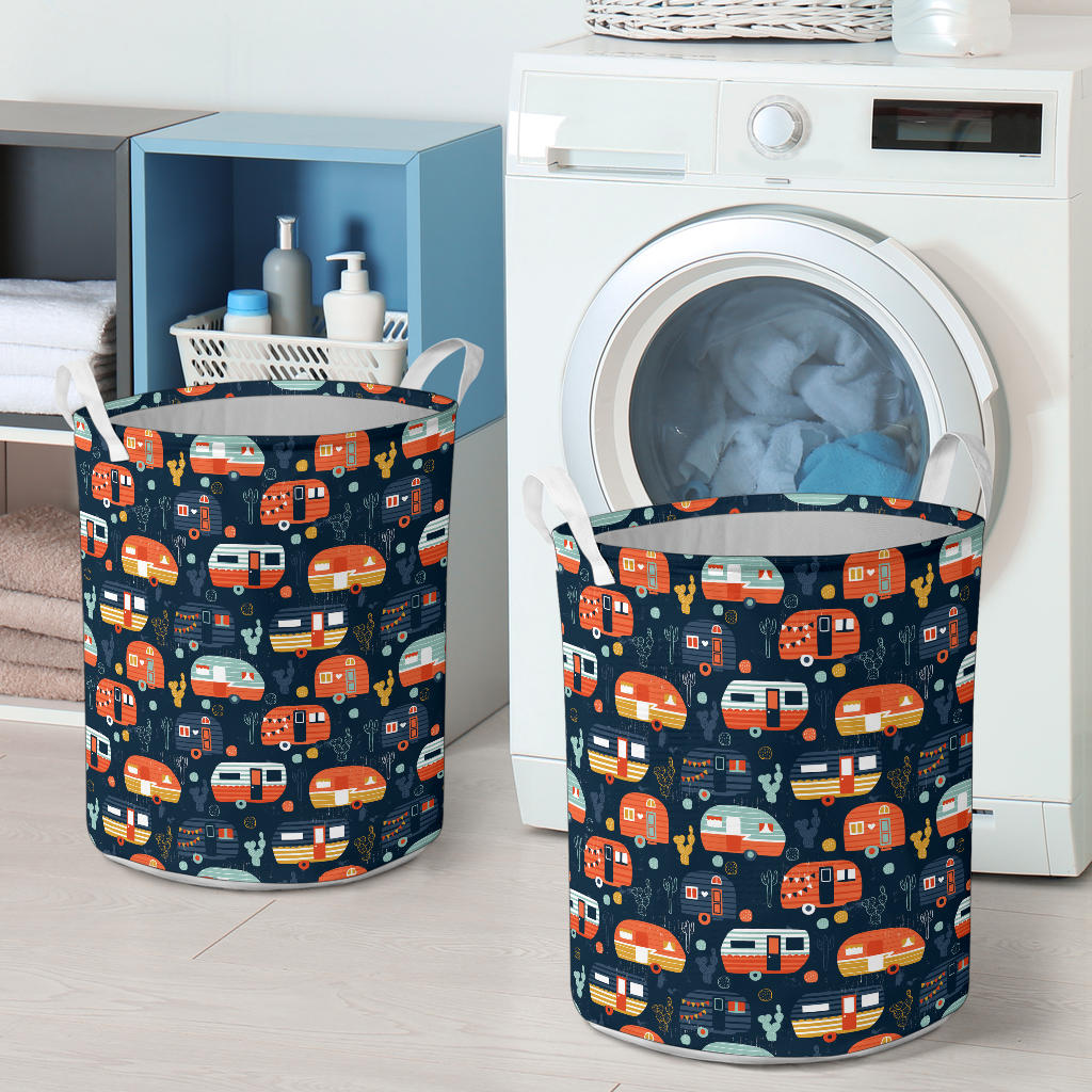 Camper Caravan Print Pattern Laundry Basket
