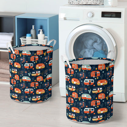 Camper Caravan Print Pattern Laundry Basket