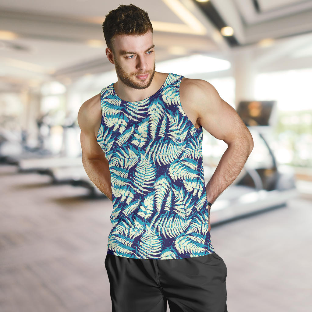 Fern Leave Summer Print Pattern Men Tank Top
