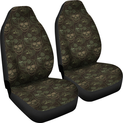 Skull Camo Style Print Design LKS308 Car Seat Covers