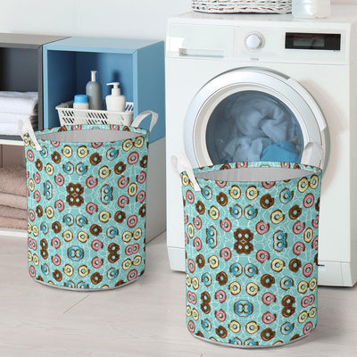 Emoji Donut Print Pattern Laundry Basket