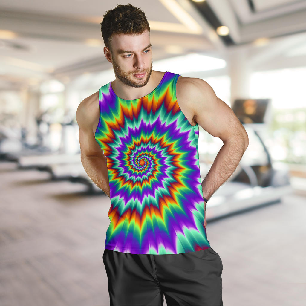 Optical illusion Pulsing fiery spirals Men Tank Top