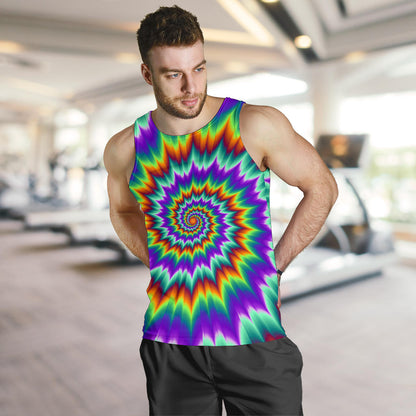 Optical illusion Pulsing fiery spirals Men Tank Top