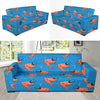 Prawn Cute Pattern Print Design 03 Sofa Slipcover