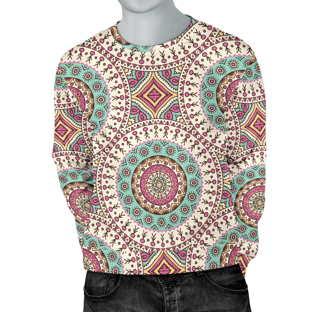 Bohemian Round Style Print Men Long Sleeve Sweatshirt