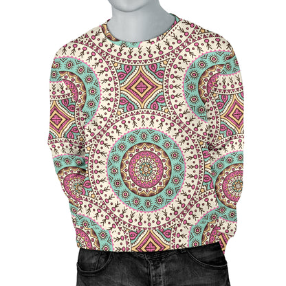Bohemian Round Style Print Men Long Sleeve Sweatshirt