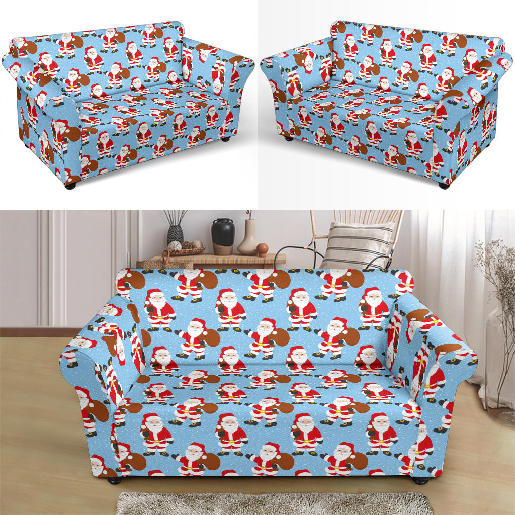 Santa Christmas Themed Print Design LKS305 Loveseat Couch Slipcover