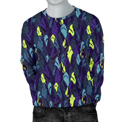 Shark Neon color Print Men Long Sleeve Sweatshirt
