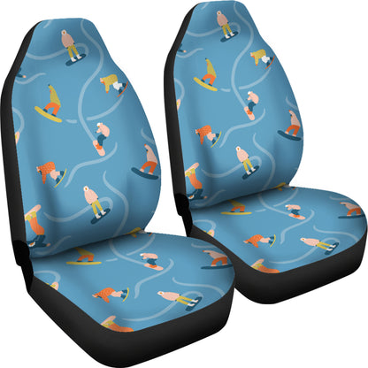 Snowboard Print Design LKS303 Car Seat Covers