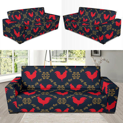 Rooster Pattern Print Design A02 Sofa Slipcover