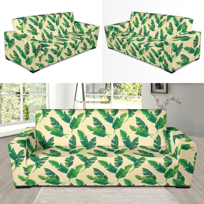 Banana Leaf Pattern Print Design 01 Sofa Slipcover