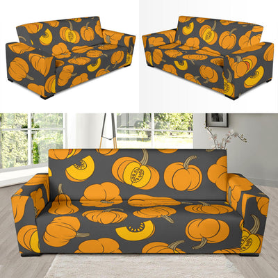 Pumpkin Pattern Print Design A03 Sofa Slipcover