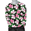 Hibiscus Pink Flower Hawaiian Print Men Long Sleeve Sweatshirt