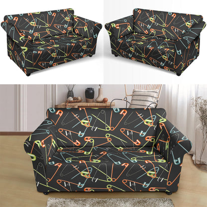 Safety Pin Print Design LKS301 Loveseat Couch Slipcover