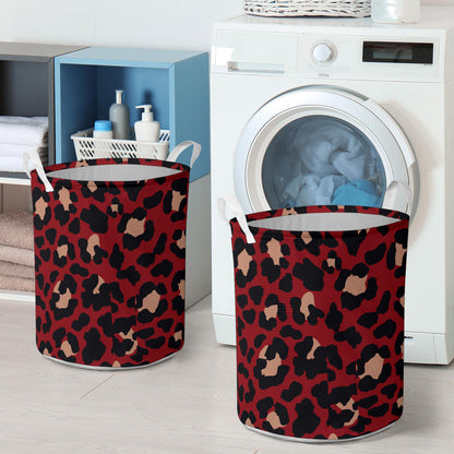 Cheetah Red Print Pattern Laundry Basket