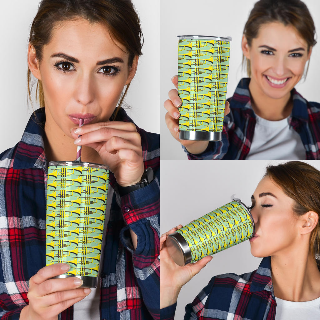 Trumpet Vintage Design Print Tumbler