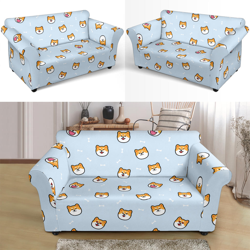 Shiba Inu Print Design LKS3012 Loveseat Couch Slipcover