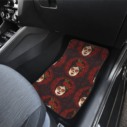 Day of the Dead Mexican Girl Car Floor Mats Front Back