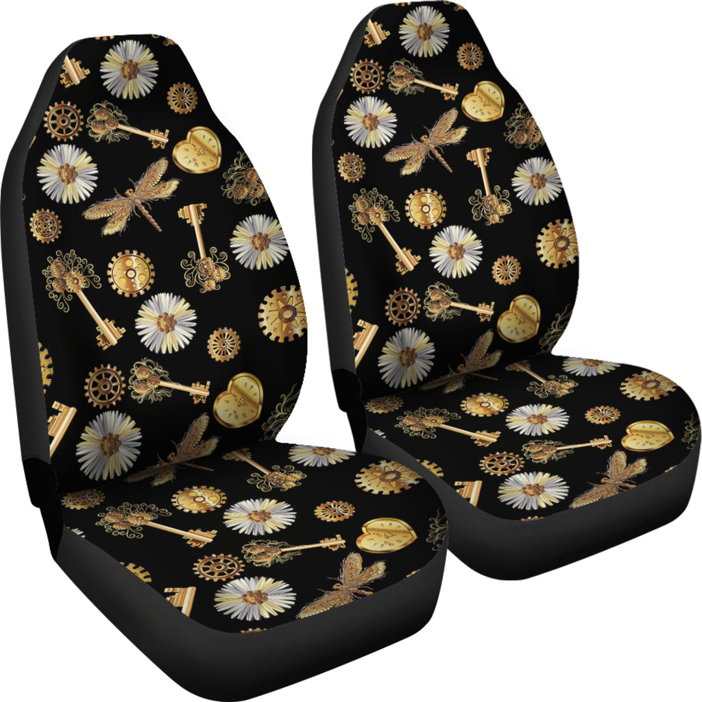 Steampunk Key Dragonfly Print Design LKS303 Car Seat Covers