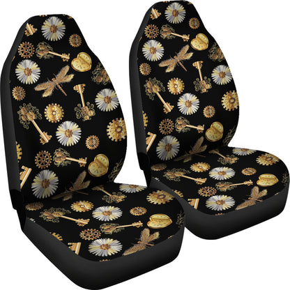 Steampunk Key Dragonfly Print Design LKS303 Car Seat Covers