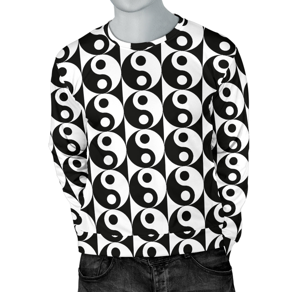 Yin Yang Classic Pattern Design Print Men Long Sleeve Sweatshirt