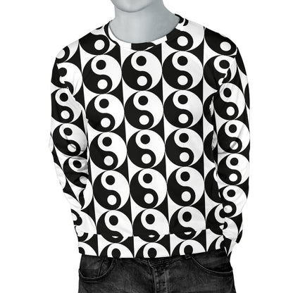 Yin Yang Classic Pattern Design Print Men Long Sleeve Sweatshirt