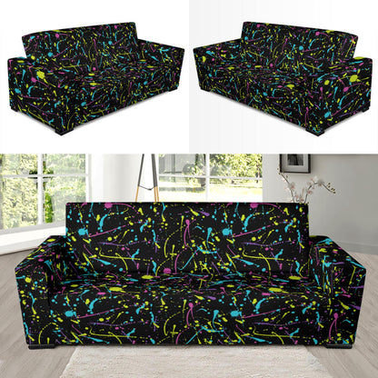Splatter Multicolor Print Design LKS302 Sofa Slipcover