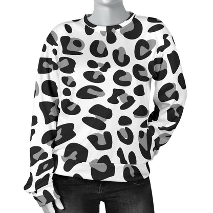 Snow Leopard Skin Print  Women Long Sleeve Sweatshirt