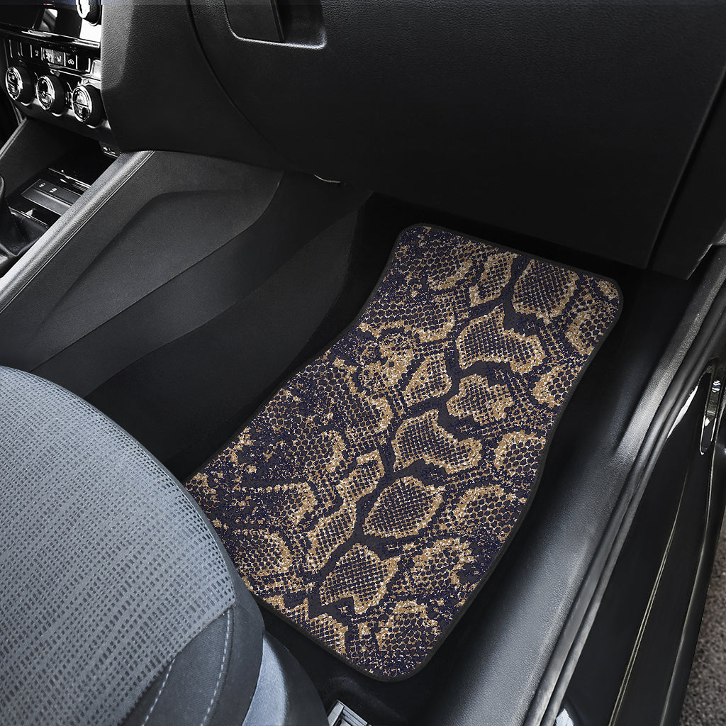 Snake Skin Pattern Print Car Floor Mats Front Back