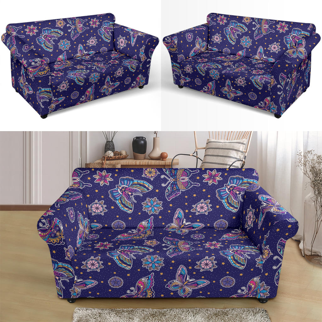 Butterfly Print Design LKS303 Loveseat Couch Slipcover