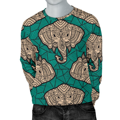 Boho Head Elephant Men Long Sleeve Sweatshirt