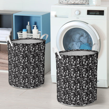 Skeleton Themed Print Laundry Basket