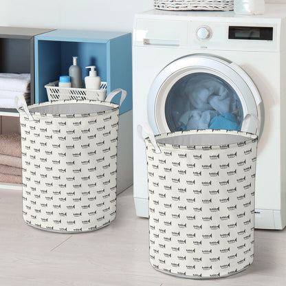 Trumpet Pattern Themed Print Laundry Basket