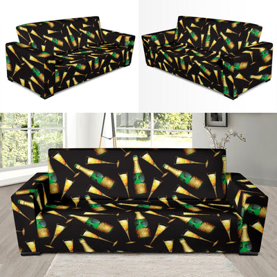 Champagne Pattern Print Design 02 Sofa Slipcover