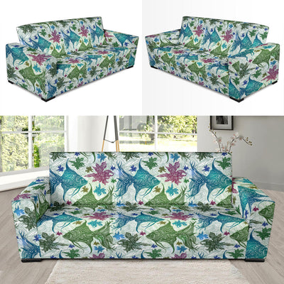 Angelfish Tribal Pattern Print Design 01 Sofa Slipcover