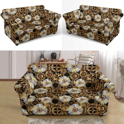 Steampunk Print Design LKS305 Loveseat Couch Slipcover