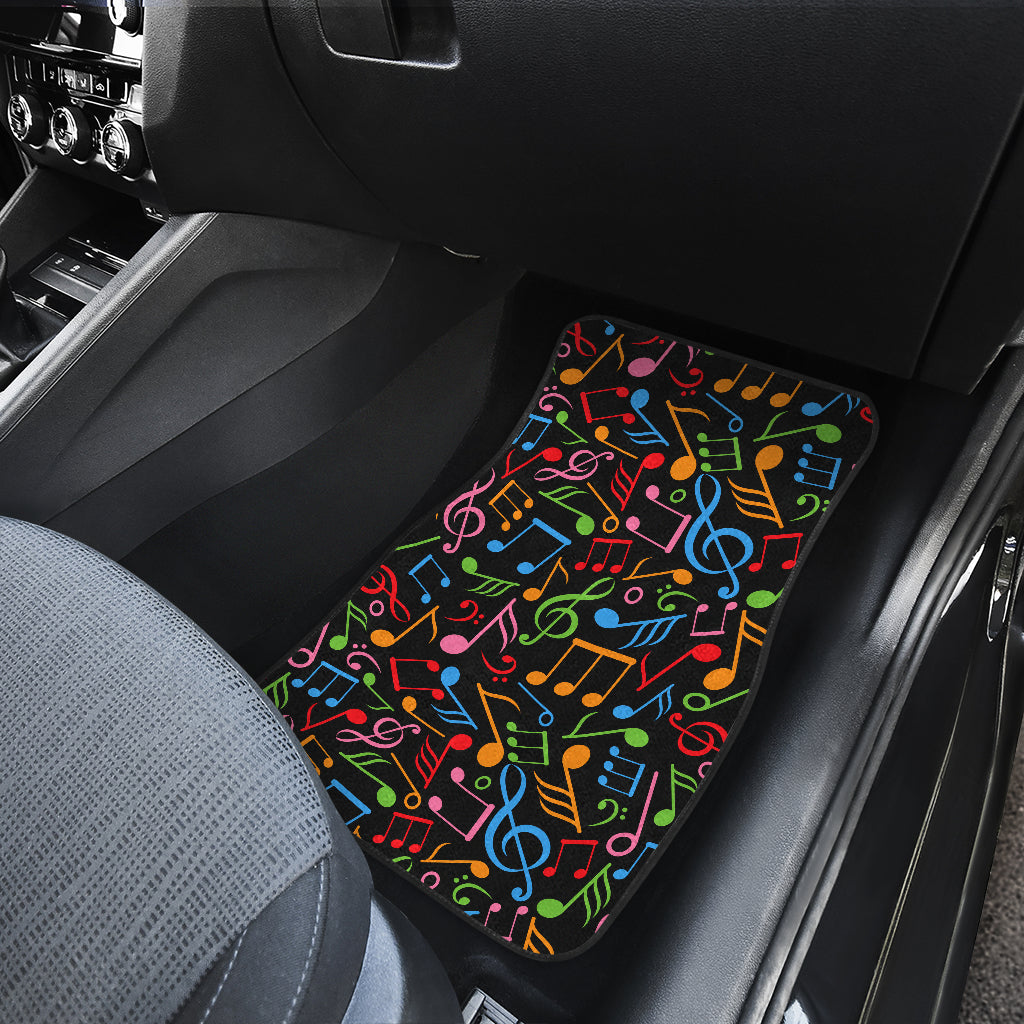 Music Note Colorful Themed Print Car Floor Mats Front Back